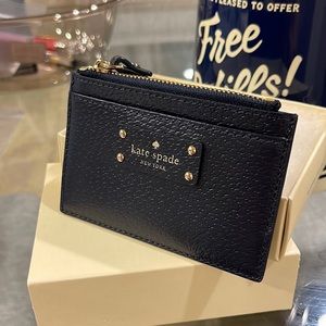 Kate Spade NWT Leather Dark Navy Blue Coin/Card Case